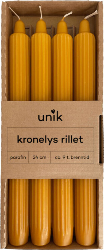 Kronelys Oker Rillet 4stk