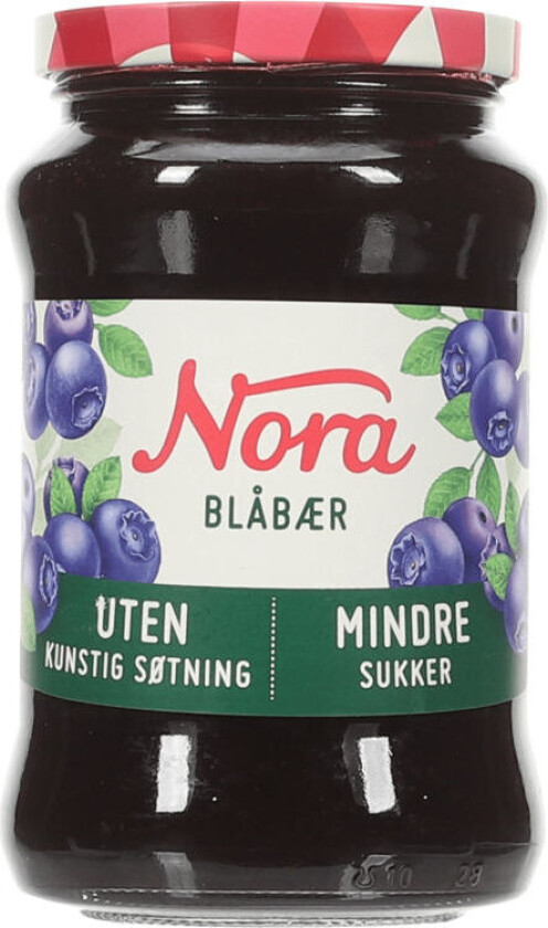 Blåbærsyltetøy Mindre Sukker 530g