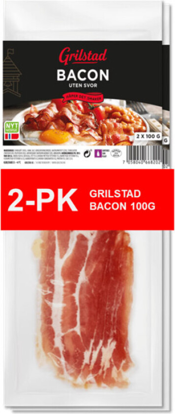 Bacon u/Svor 2pk 200g