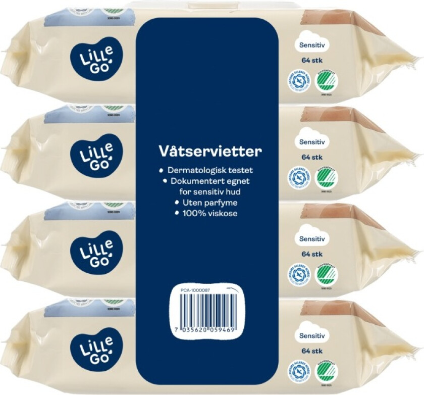Våtservietter Plastfri 4x64stk ’
