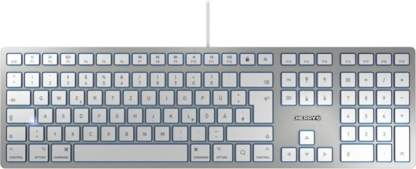 Cherry Kc 6000 Slim For Mac - Tastatur - Usb - Storbritannia - Tastsvitsj: Cherry Sx - Sølv