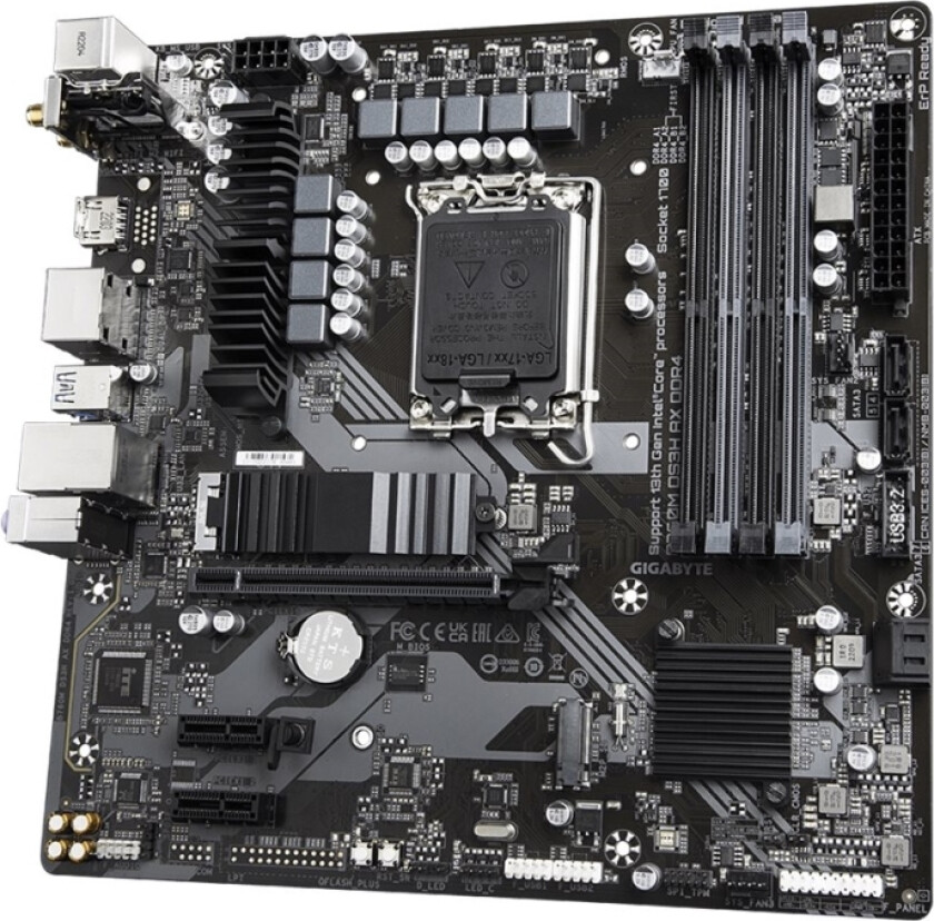 Gigabyte B760m Ds3h Ax Ddr4 - 1.X - Hovedkort - Micro Atx - Lga1700-Sokkel - B760 Chipset - Usb 3.2 Gen 1, Usb-C 3.2 Gen2 - Bluetooth, 2.5 Gigabit La