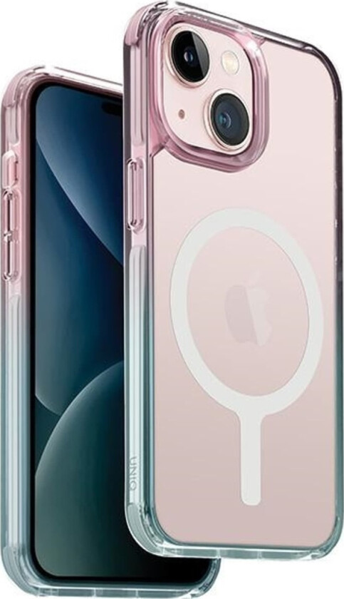 Combat Duo Magclick Ladedeksel Til Iphone 15 - Blå Og Rosa