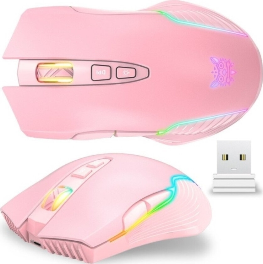 Mus Cw905 Rgb Trådløs Mus, Rosa