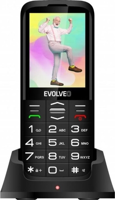 Easyphone Xo, Mobiltelefon For Seniorer Med Ladestativ (Svart Farge)