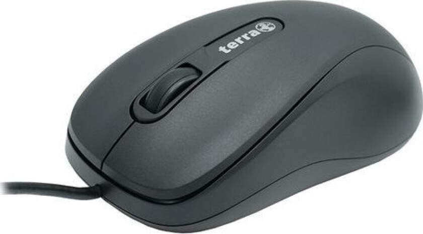 Terra Mouse 1500 Usb Med Ledning, Svart 3-Knapper, Symmetrisk, Kablet, 1,80M