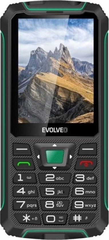 Strongphone W4, Vanntett, Holdbar Dual Sim-Telefon, Svart-Grønn