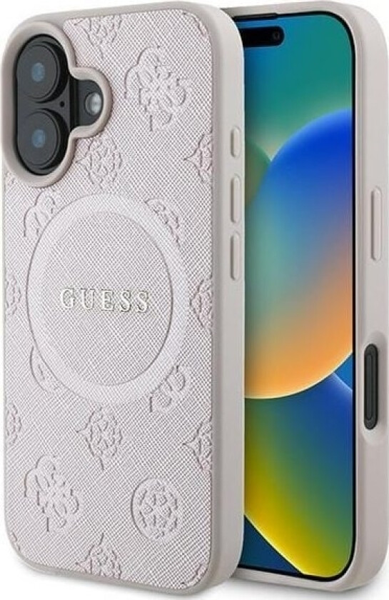 Guhmp16mpsapsmep Iphone 16 Plus 6.7" Róowy/Pink Hardcase Saffiano Peony Classic Logo Magsafe