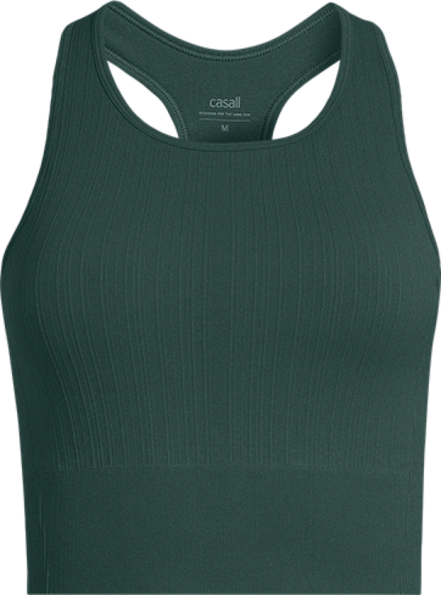 Multi Rib Seamless Padded Sports Top, Dark Pine