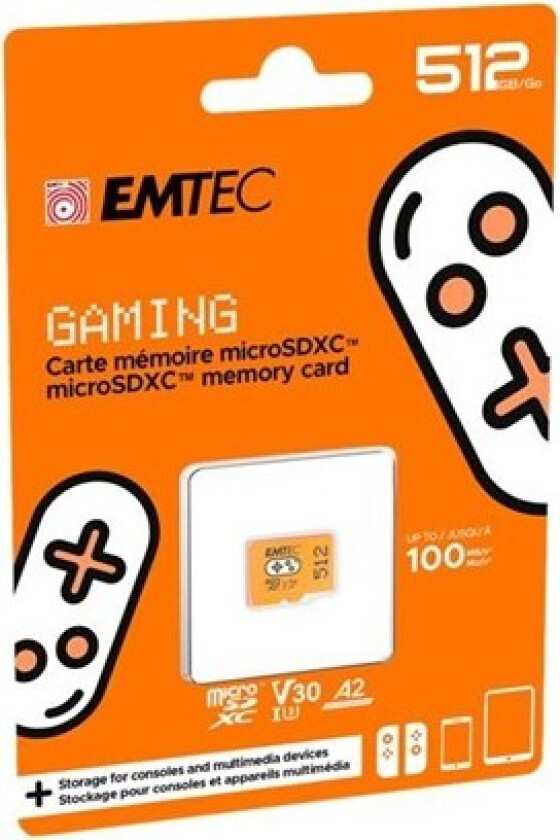 Gaming - Flashminnekort - 512 Gb - A2 / Video Class V30 / Uhs-I U3 - Microsdxc Uhs-I - Oransje