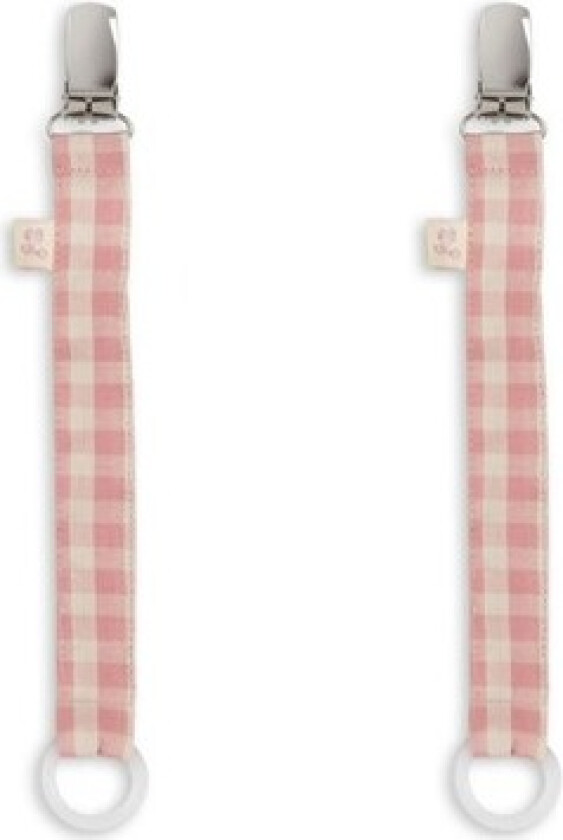 Bilde av Konges Sløjd, Smokkesnor 2-pk, Powder Pink Check