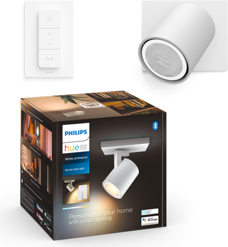 Hue Runner Single Spotlight - Hvit - Med Dimmebryter