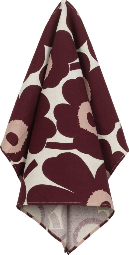 Pieni Unikko kjøkkenhåndkle, 43x70 cm, vinrød