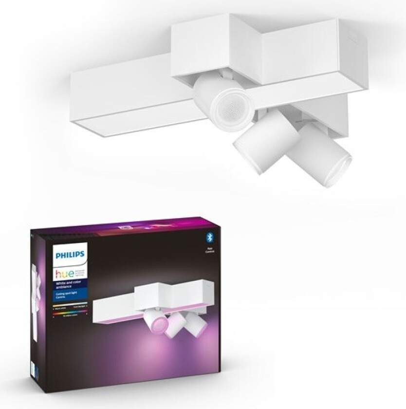 Hue Centris Cross 3x5.7W Spots - Hvit