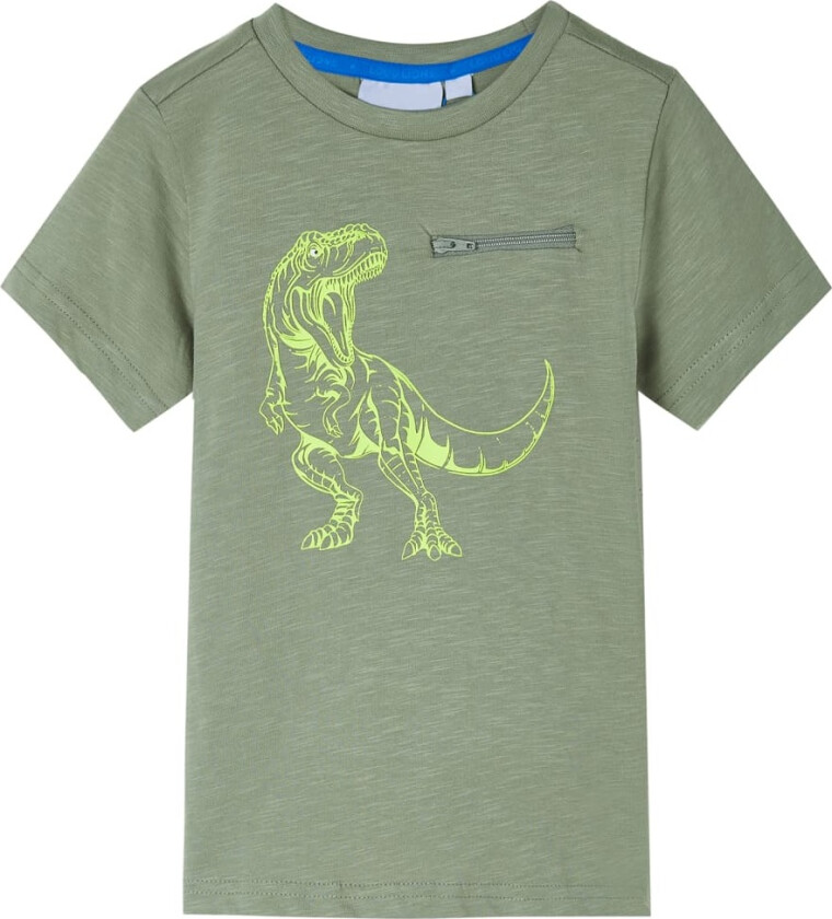 T-skjorte for barn med korte ermer lysekaki 116