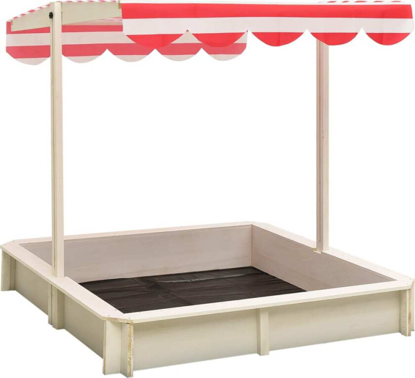 Bilde av Sandkasse med justerbart tak gran hvit og rød UV50