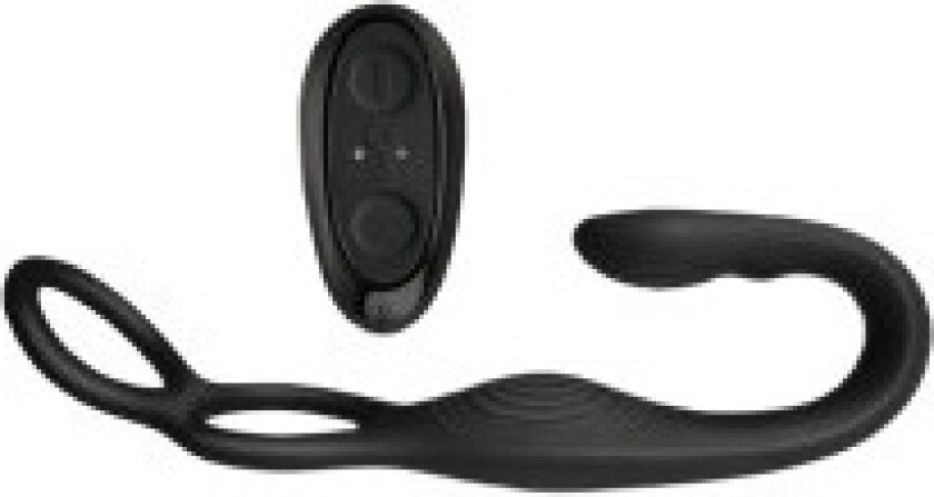 The-Vibe Prostate Stimulator with Double Ring and Remote Control Black