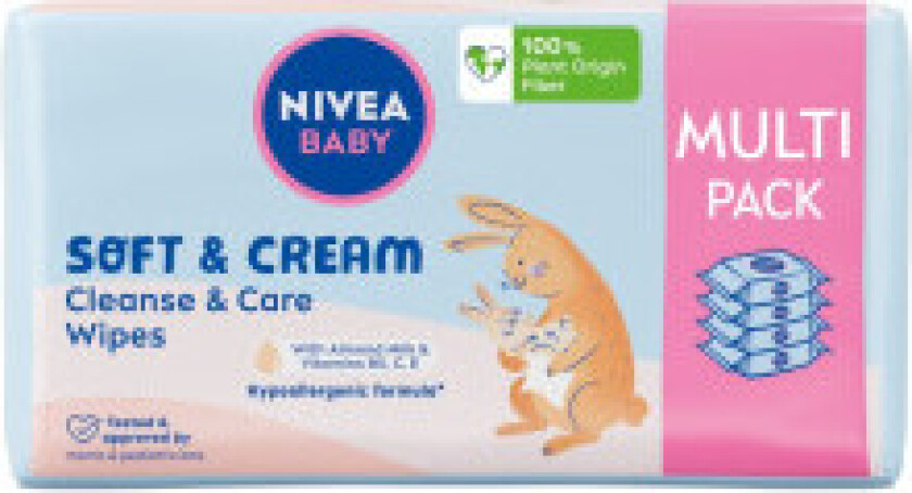 Baby Soft & Cream biodegradable wipes 4x57pcs