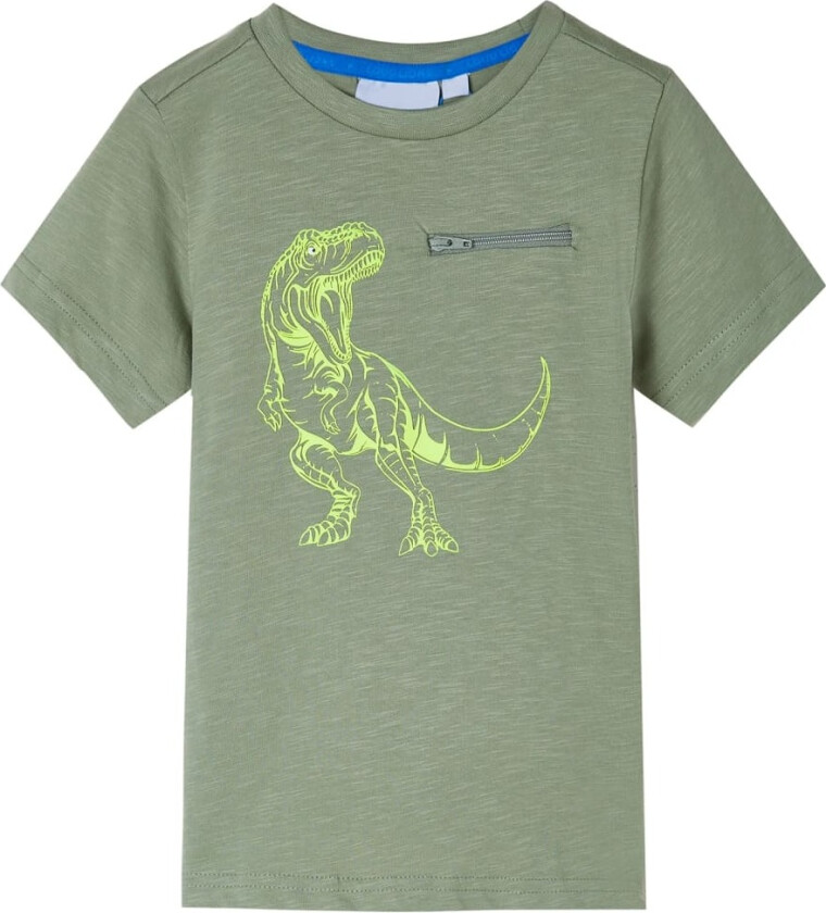 T-skjorte for barn med korte ermer lysekaki 128