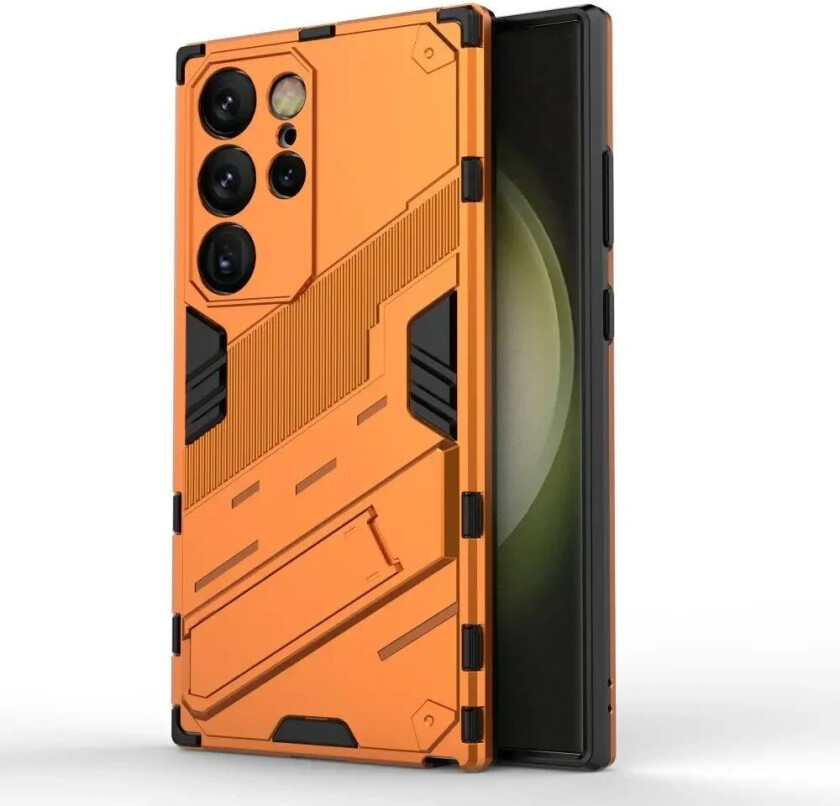Samsung Galaxy S24 Ultra Hybrid Håndverker Deksel Med Kickstand - Oransje