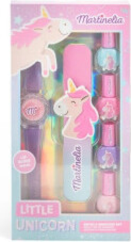 Bilde av Little Unicorn Watch & Manicure Set cute watch with lip gloss + nail polish 4pcs + file