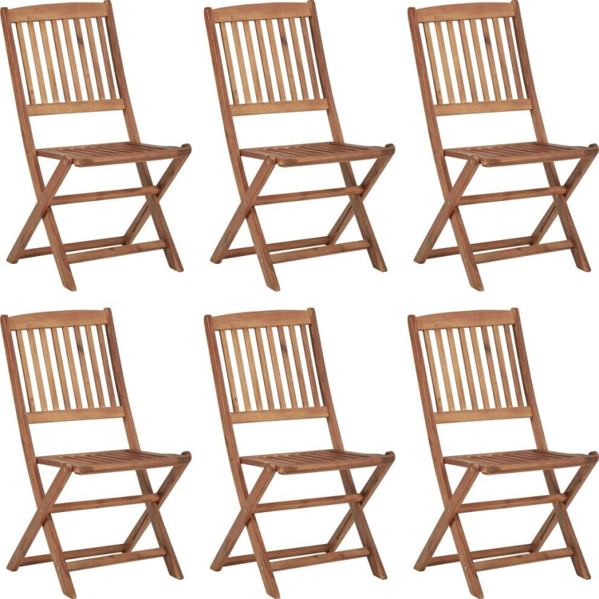 Klappstoler 6 stk heltre akasie