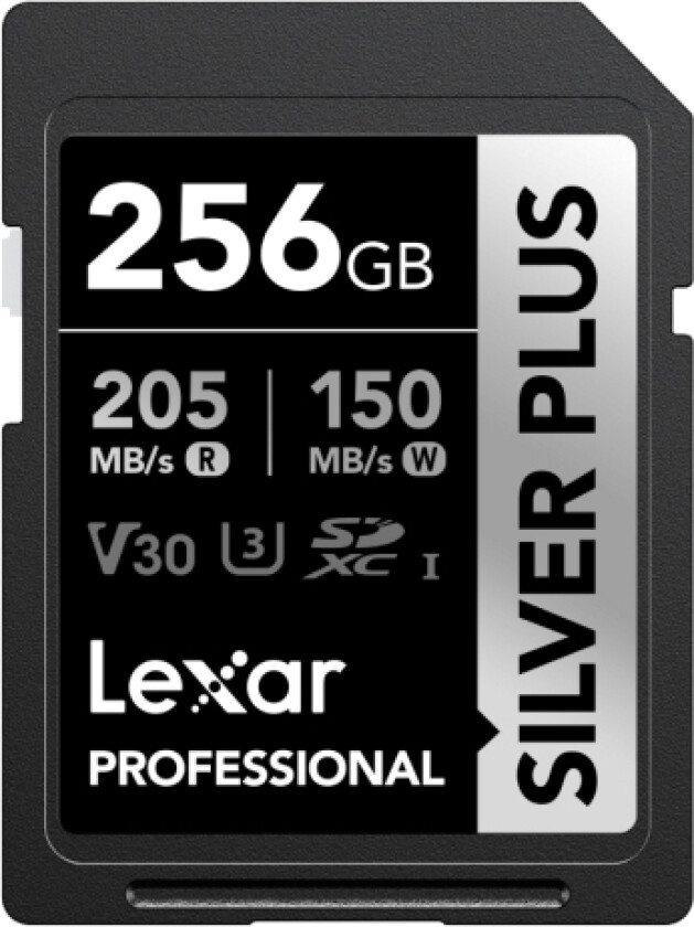 Kart Lexar Lexar Sdxc Professional Silver Plus Uhs-I/U3/A2/4K R205/W150 (V30) 256 Gb