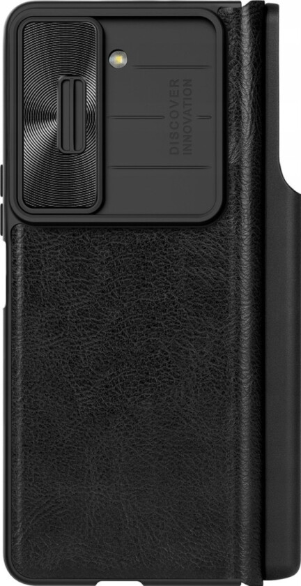 Lærveske Med Flip Og Kameradeksel Til Samsung Galaxy Z Fold 5 Nillkin Qin Leather Pro - Sort