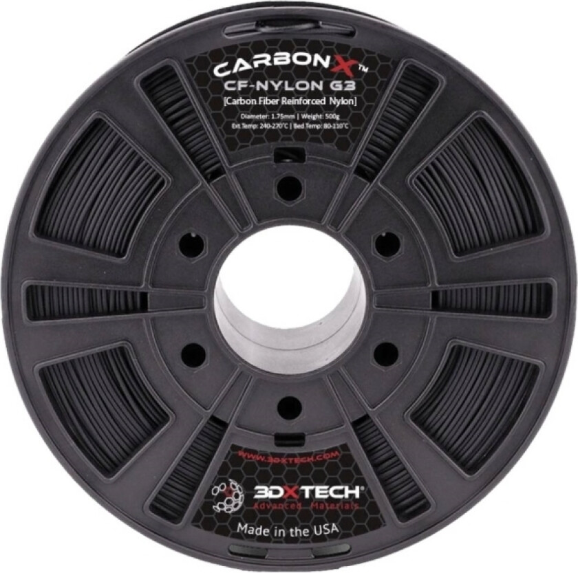 Nyl3010500bk0 Carbonx Cf Polyamid Pa6 Filament Pa Kemisk Bestandig 1.75 Mm 500 G Sort 1 Stk