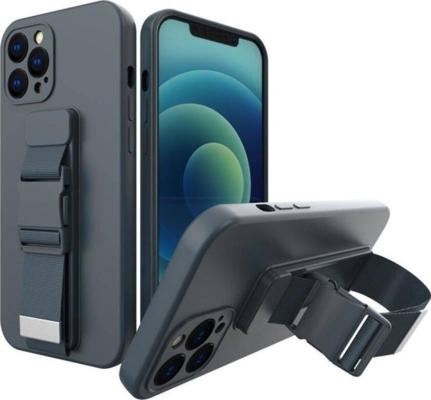 Case Rope Case Silikonetui Med Lanyard Håndveske Snorreim For Xiaomi Poco M4 Pro 5G Navy Blue Case