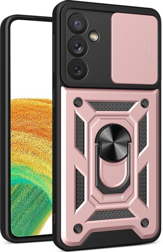Hybrid Armor Camshield-Deksel Til Samsung Galaxy A14 Pansret Deksel Med Kamerabeskytter Rosa