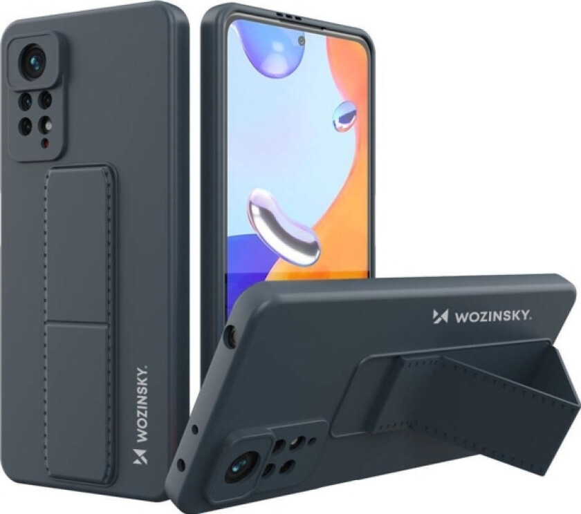Kickstand-Veske Fleksibelt Silikonetui Med Stativ For Xiaomi Poco X4 Pro 5G Marineblå