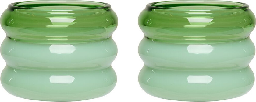 Bilde av Bubble telysholder Ø5,6 cm 2-pakning Green-milky green
