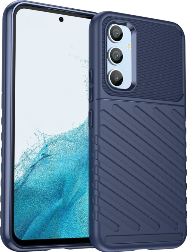 Thunder Case-Deksel Til Samsung Galaxy A54 5G Silikonpansret Deksel Blå