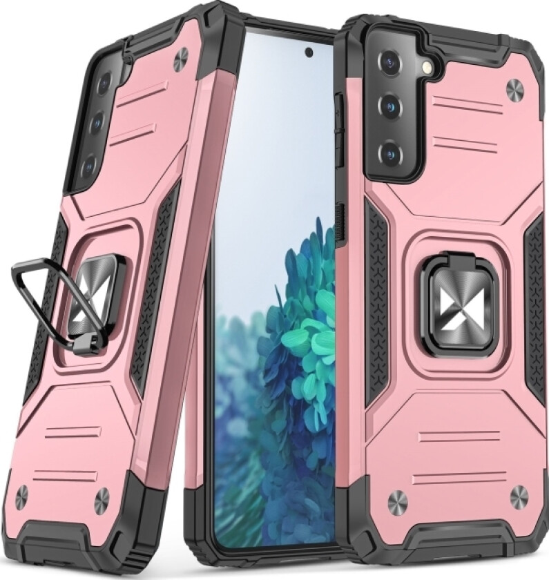 Ring Armor Armored Hybrid Deksel + Magnetisk Holder For Samsung Galaxy S22+ (S22 Plus) Gull