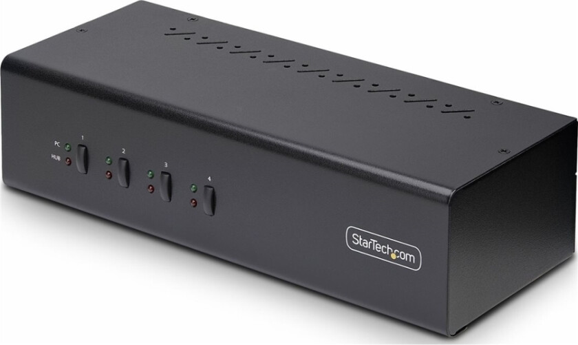 Startech.Com 4-Port Dual-Monitor Displayport Kvm Switch, 4K 60Hz, 2X Usb 5Gbps Hub Ports, 2X Usb 2.0 Hid Ports, Hotkey And Push-Button Switching, Taa