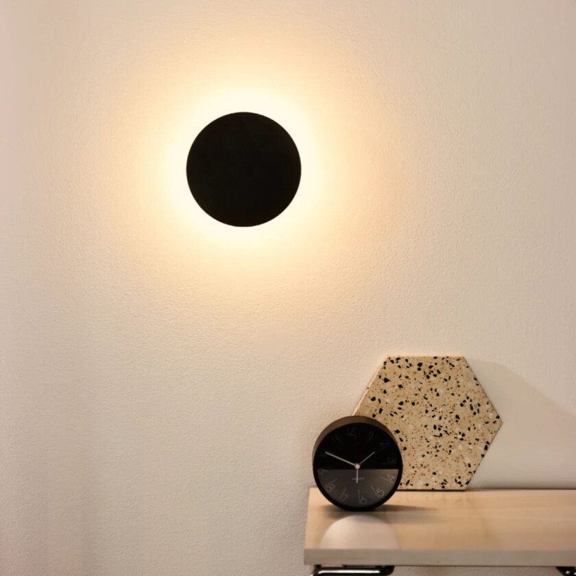 Eklyps vegglampe 15 cm - Svart - Svart