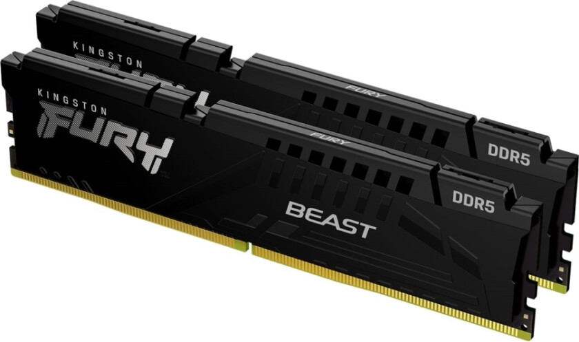 Kingston Fury Beast - Ddr5 - Sett - 32 Gb: 2 X 16 Gb - Dimm 288-Pin - 3000 Mhz / Pc5-48000 - Cl36 - 1.35 V - Ikke-Bufret - On-Die Ecc - Svart