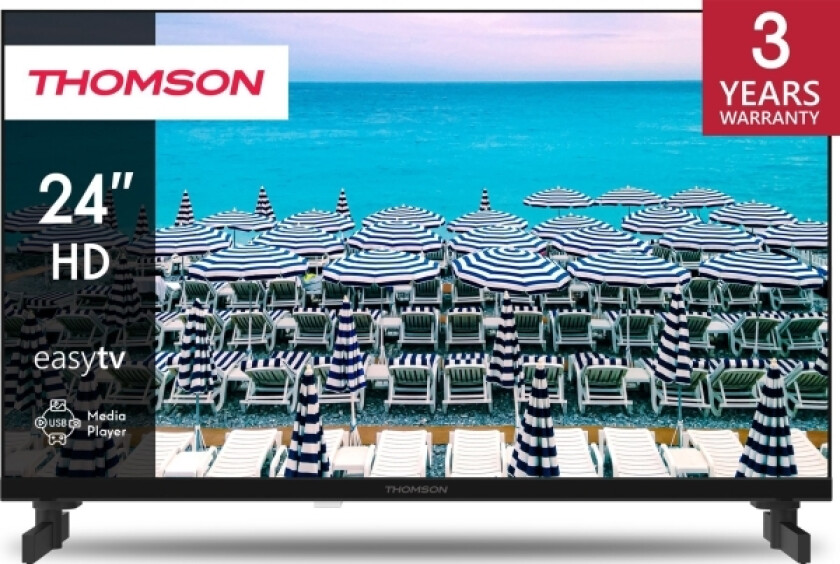 24" Hd Tv Black