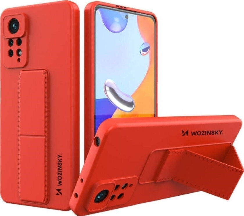 Kickstand-Veske Fleksibelt Silikonetui Med Stativ Xiaomi Poco X4 Pro 5G Rød