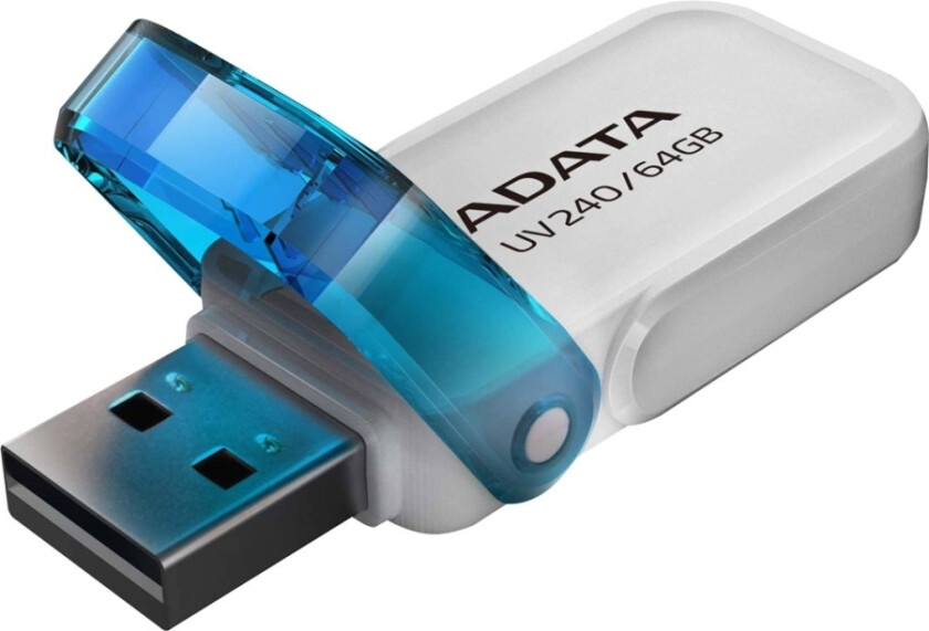 Adata Uv240 - Usb-Flashstasjon - 64 Gb - Usb 2.0 - Hvit