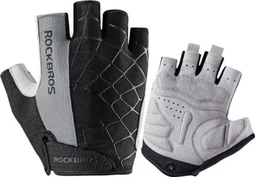 Rockbros Quick Detach Fingerløse Sykkelhansker, Størrelse S, Grå