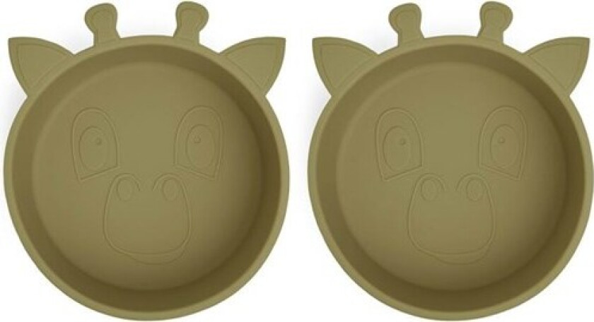 Alex dyb tallerken 2-pak - Olive Green / Dusty Yellow