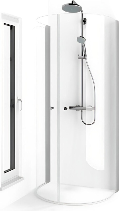 Spirit Dusjhjørne U Matt Aluminium / 67x90cm Klart Glass