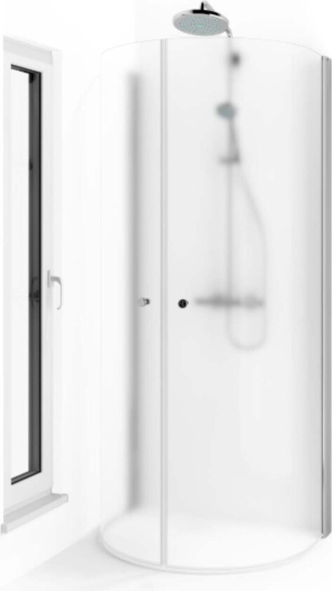 Bilde av Spirit Dusjhjørne U Ice Glass Matt Aluminium / 67x90cm