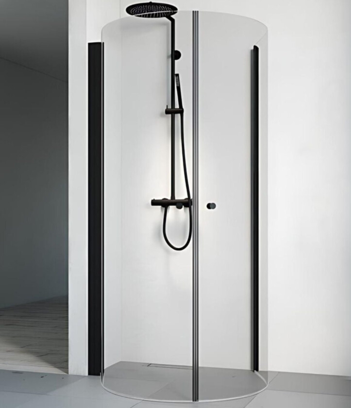 Spirit Dusjhjørne U Svart / 80x95cm Klart Glass