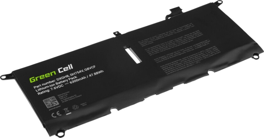 Green Cell Dxgh8 - Batteri Til Bærbar Pc (Tilsvarer: Dell Dxgh8) - Litiumpolymer - 6300 Mah - Svart - For Dell Inspiron 13 7390, 5390 Vostro 5390 X
