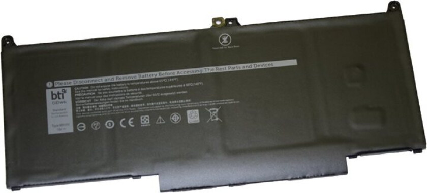 Bti - Batteri Til Bærbar Pc - Litiumpolymer - 4-Cellers - 7500 Mah - 57 Wh - For Dell Latitude 5300, 5300 2-In-1, 7300, 7400