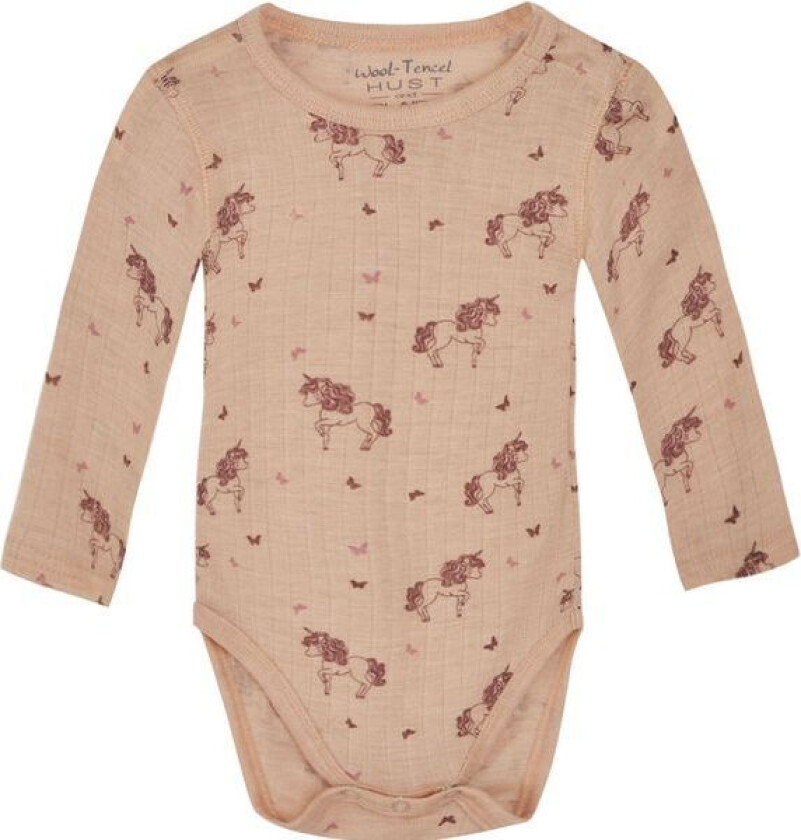 Hust & Claire Enhjørning body i ull/lyocell, Rose C.