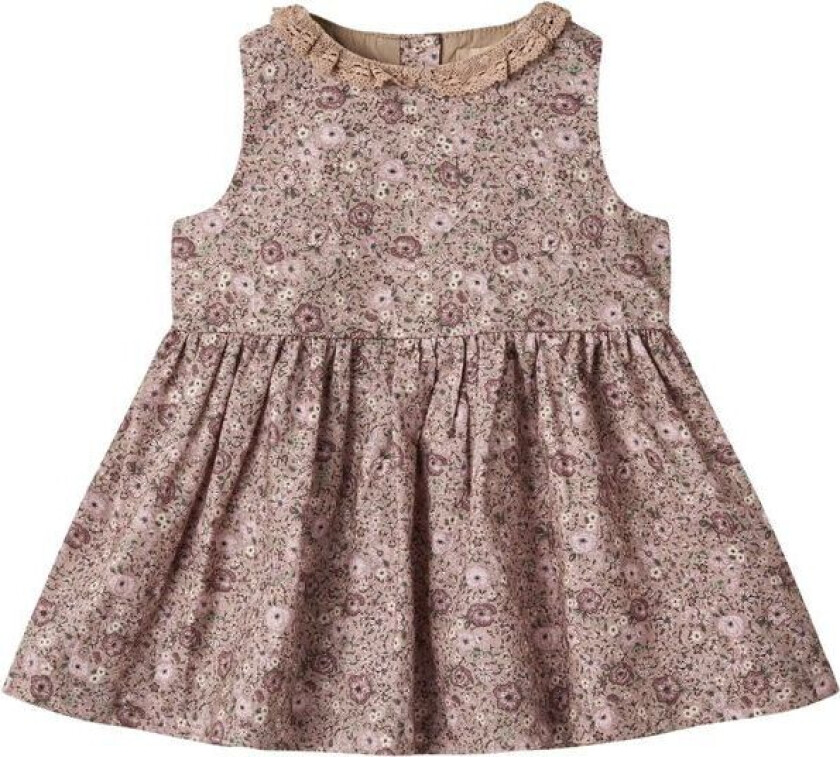 Elma ermeløs kjole til baby, rose shadow flowers